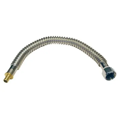 Apollo APXCSST18 Corrugated Connector, 1/2 x 3/4 in, PEX Barb x FHT, Stainless Steel, Metallic, 18 in L Silver