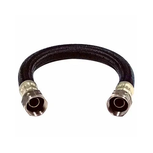 BrassCraft BWB0-15 Water Heater Connection Hose, Flexible, Braided, 3/4 FIP x 3/4 FIP x 15-In.