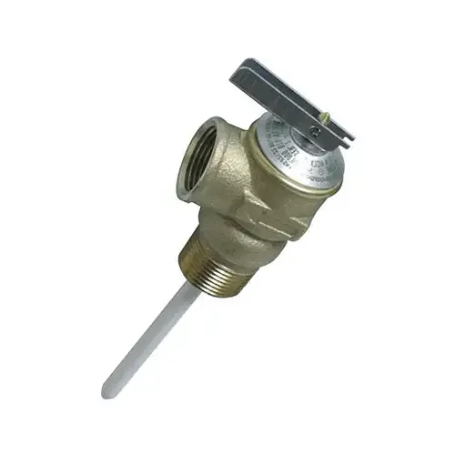 Camco 10473 Relief Valve, 3/4 in, NPT, Brass Body Gold