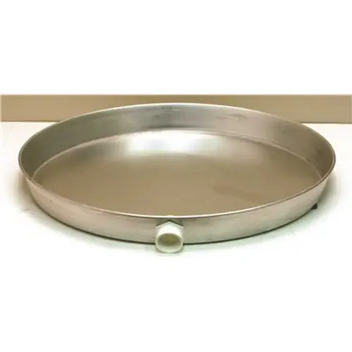 Camco 20810 Aluminum Water Heater Pan, 26 in. with PVC Fitting Silver Metallic