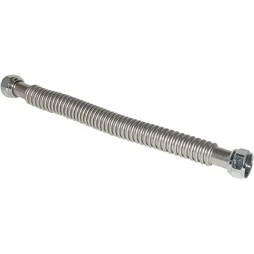Ez-Flo 0437024 WaterFlex Series Corrugated Flexible Water Heater Connector, 3/4 in, FIP, Stainless Steel, 24 in L