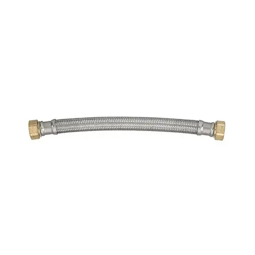 Homewerks Worldwide 7213-15-34-1 Water Heater Connector, Braided Stainless Steel, 3/4-FIP x 3/4-FIP x 15-In.
