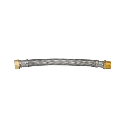 Homewerks Worldwide 7213-24-34-7 Water Heater Connector, Braided Stainless Steel, 3/4 x 24-In.