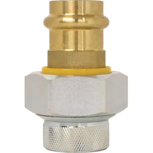 NIBCO 81103W 3/4 in. Galvanized Steel & Forged DZR Brass Press x FIP with Nylon Insulator Ring Union Fitting