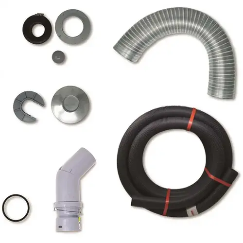 Noritz EZ2FVK-2-1 2 in. Polypropylene 35 ft. Flex Vent Kit for Select Residential Tankless Water Heaters Gray