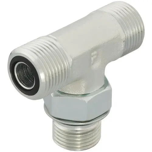 Parker 10 S5OLO-S Compression Tube Male Branch Tee: 7/8-14" Thread, O-Ring Face Seal/SAE-ORB