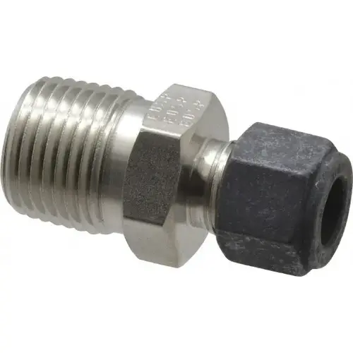 Parker 6-8 FBZ-SS Compression Tube Connector: 1/2" Thread, Compression x MNPT