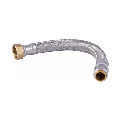 SharkBite U3086FLEX24LF Water Softener Hose 3/4" Push T X 1" D FIP 24" Brass