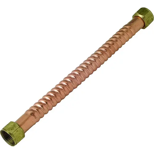 BrassCraft WB00-12N Copper-Flex Series Water Heater Connector, 3/4 in, FIP, Copper, 12 in L