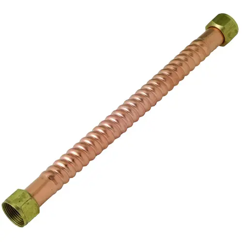 BrassCraft WB00-15N Copper-Flex Series Water Heater Connector, 3/4 in, FIP, Copper, 15 in L