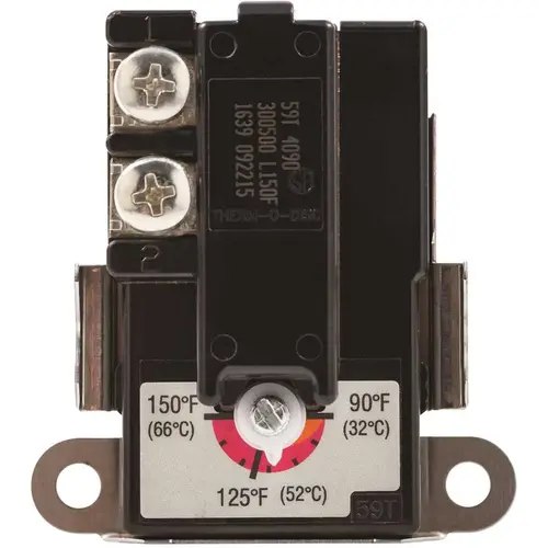 Camco 08122 Lower Water Heater Thermostat, Tod Style, Bulk Black