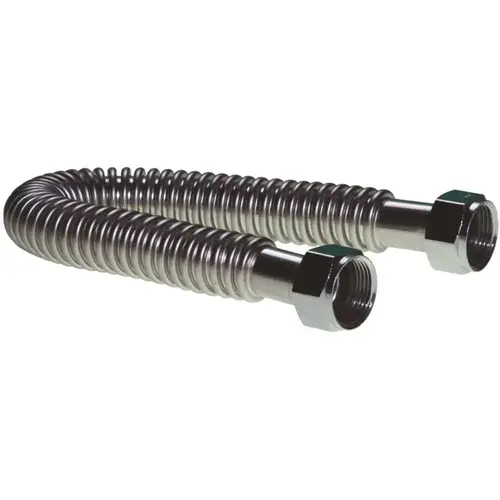 Falcon Stainless SWC340-18 3/4 in. I.D. Stainless Steel Flex With 3/4 in. FIP x 3/4 in. FIP x 18 In Silver Metallic