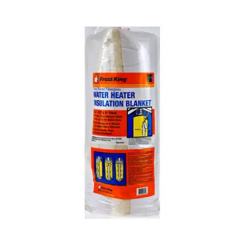 Frost King SP57/11C Insulation Blanket, 3 in Thick, Plastic, For: 60 gal Gas, Oil and Electric Water Heater White