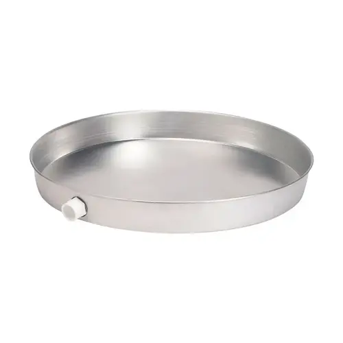 Oatey 34103 28 In. Dia. Aluminum Water Heater Drain Pan with 1-1/2 In. PVC Fitting
