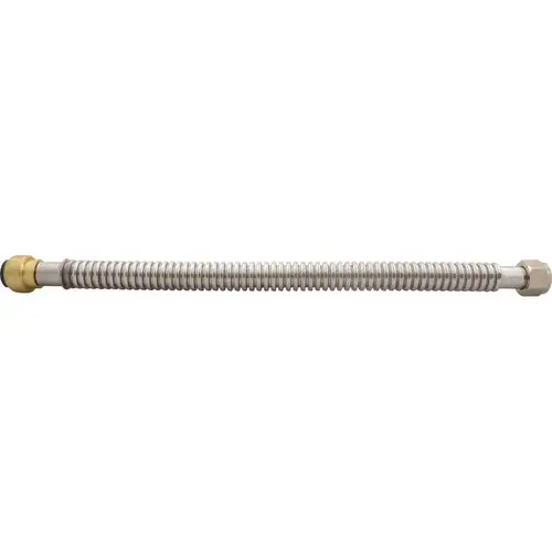 Tectite FSBCSST34F18 3/4 in. Push-to-Connect x 3/4 in. Female Pipe Thread x 18 in. Corrugated Stainless Steel Water Heater Connector Silver Metallic